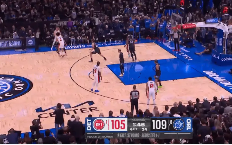 开云-魔术活塞L2M裁判报告：漏吹邓罗发球五秒违例